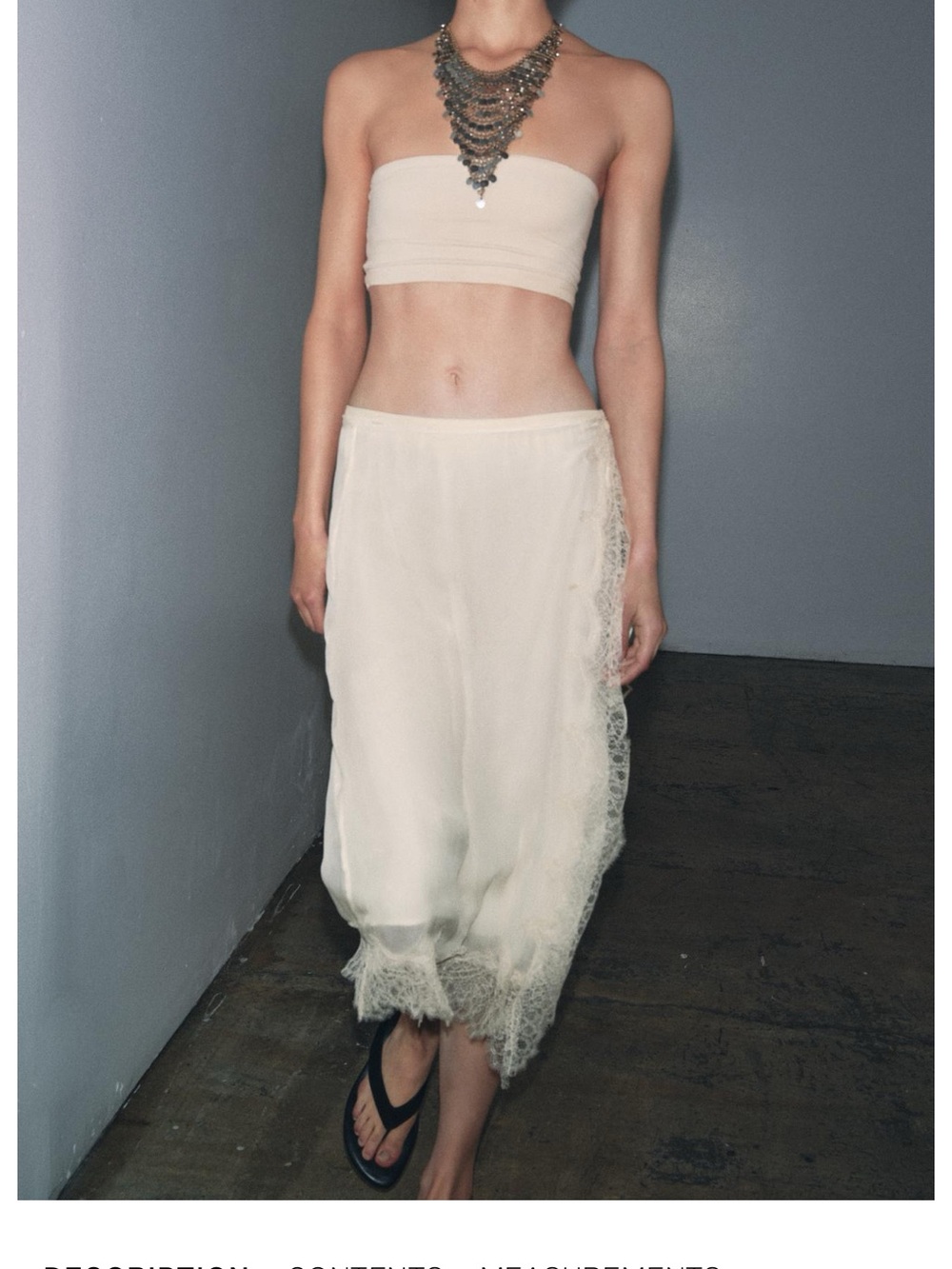 NWT Zara ZW Collection Lace Pareo Skirt Oyster-White, XS - Picture 11 of 15